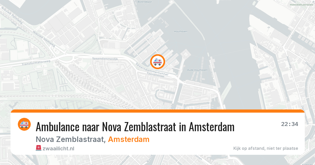 Ambulance naar Nova Zemblastraat in Amsterdam — 6 aug 2026