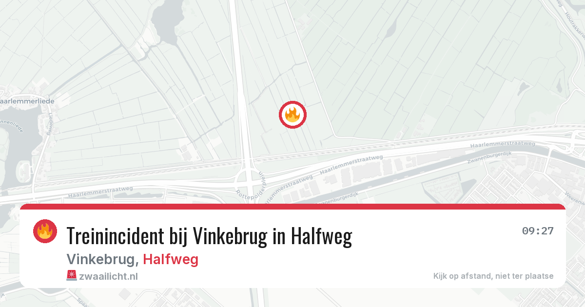 Treinincident bij Vinkebrug in Halfweg — 25 jun 2026
