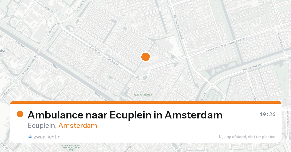 Ambulance naar Ecuplein in Amsterdam — 20 aug 2026