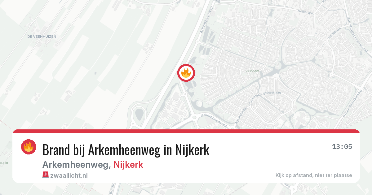 Brand bij Arkemheenweg in Nijkerk — 20 mrt 2026