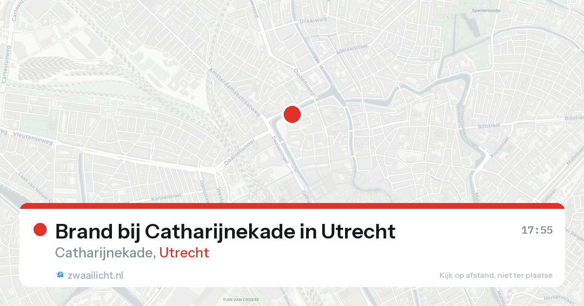 Brand bij Catharijnekade in Utrecht — 19 aug 2026