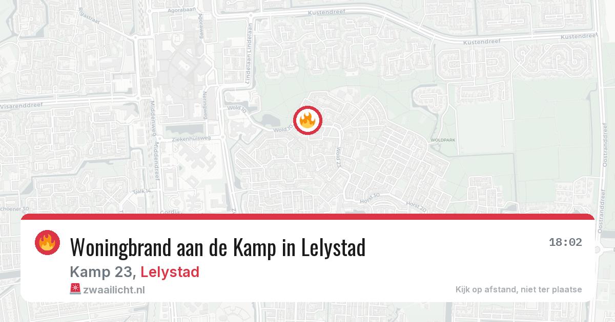 Woningbrand aan de Kamp in Lelystad — 12 aug 2026