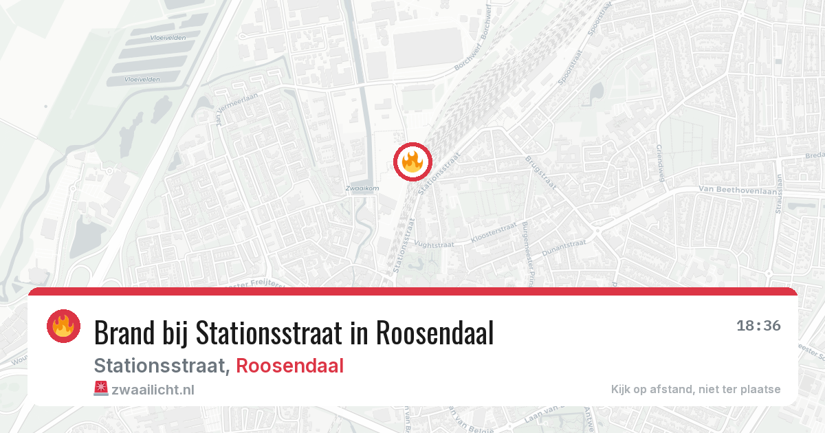 Brand bij Stationsstraat in Roosendaal — 30 mrt 2026