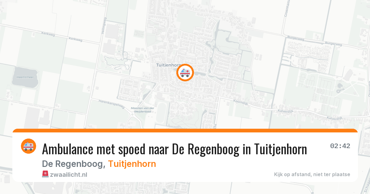 Ambulance met spoed naar De Regenboog in Tuitjenhorn — 29 mei 2026