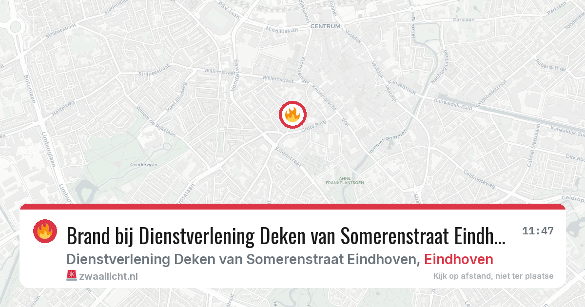 Brand bij Dienstverlening Deken van Somerenstraat Eindhoven in Eindhoven — 5 jun 2026