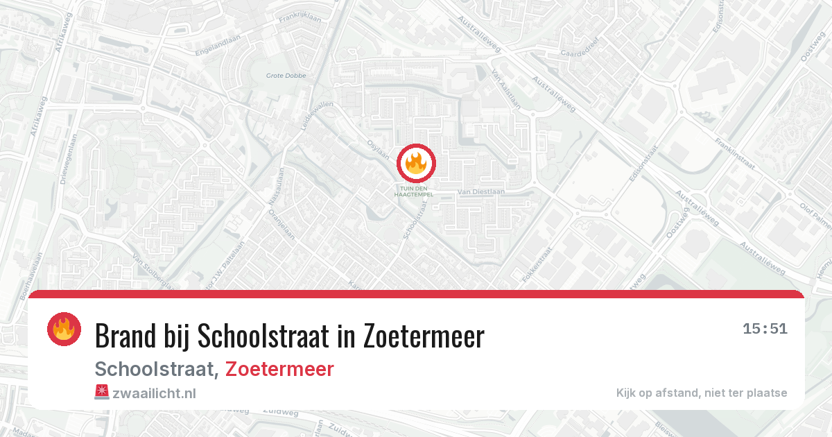 Brand bij Schoolstraat in Zoetermeer — 9 mei 2026