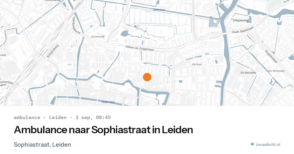 Ambulance naar Sophiastraat in Leiden — 3 sep 2026