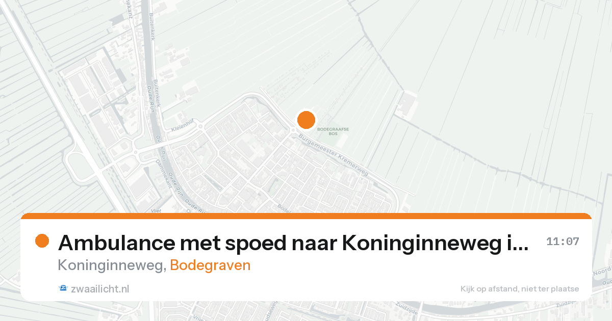 Ambulance met spoed naar Koninginneweg in Bodegraven — 18 aug 2026
