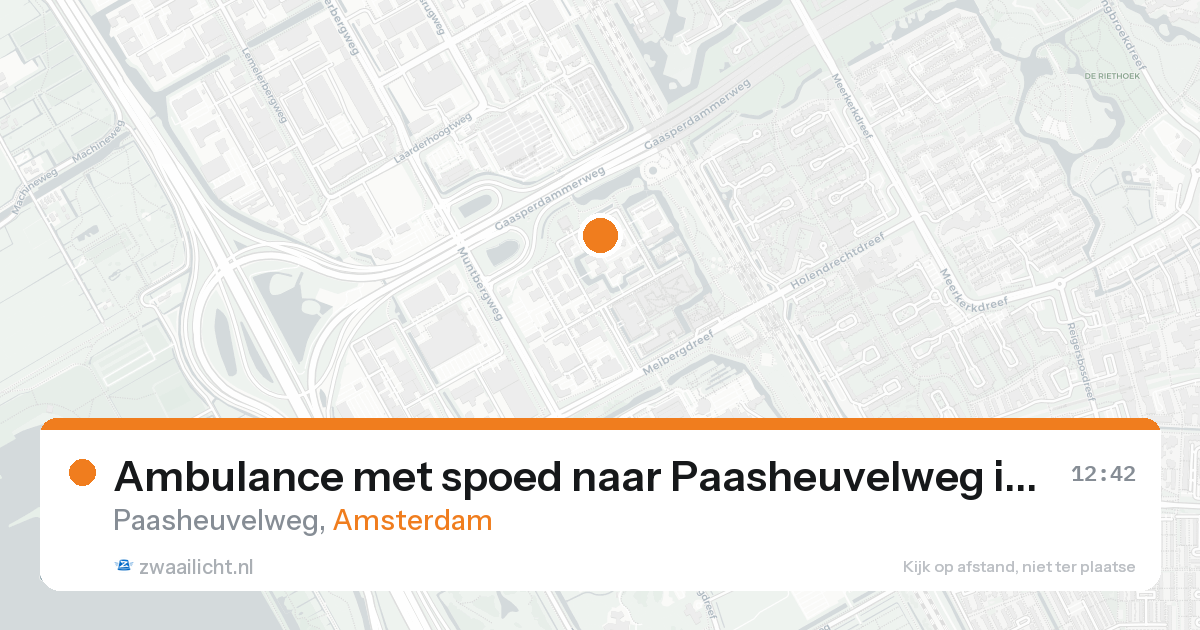 Ambulance met spoed naar Paasheuvelweg in Amsterdam — 20 aug 2026