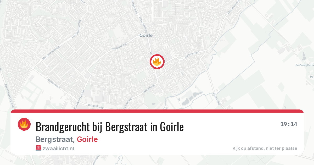 Brandgerucht bij Bergstraat in Goirle — 27 jun 2026