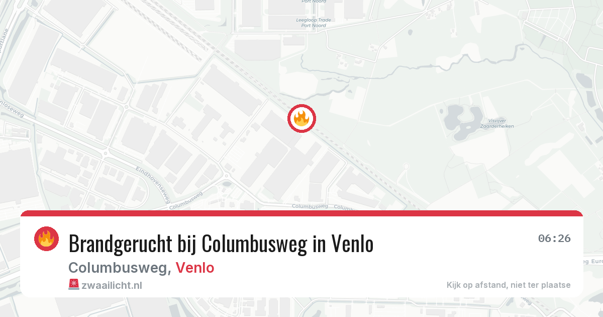 Brandgerucht bij Columbusweg in Venlo — 3 apr 2026