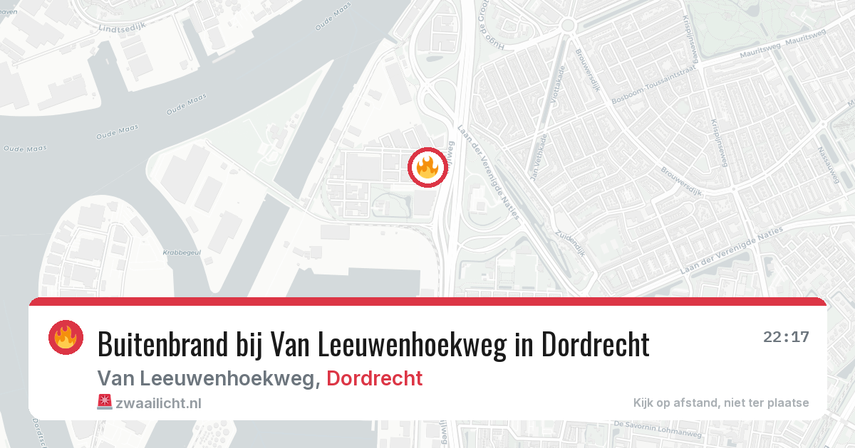 Buitenbrand bij Van Leeuwenhoekweg in Dordrecht — 6 aug 2026