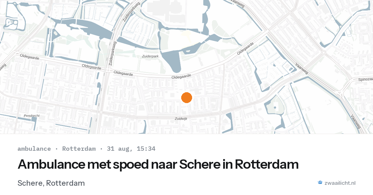 Ambulance met spoed naar Schere in Rotterdam — 31 aug 2026