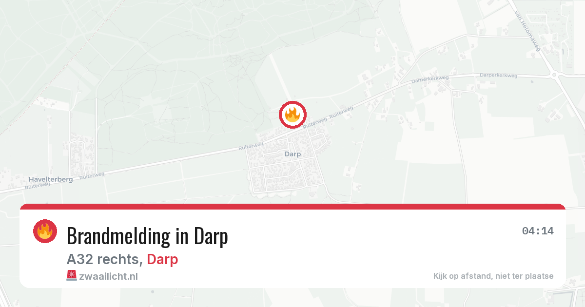 Brandmelding in Darp — 9 aug 2026