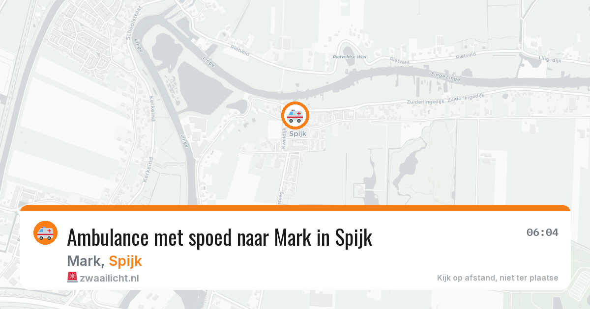 Ambulance met spoed naar Mark in Spijk — 7 jun 2026