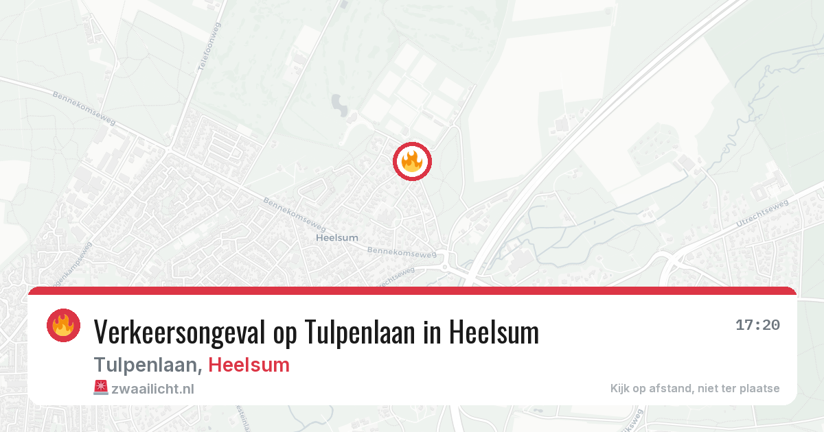 Verkeersongeval op Tulpenlaan in Heelsum — 10 jun 2026