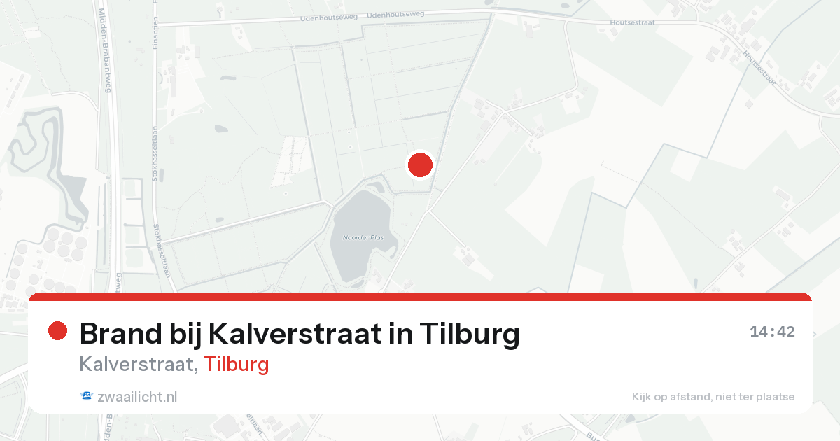 Brand bij Kalverstraat in Tilburg — 21 aug 2026
