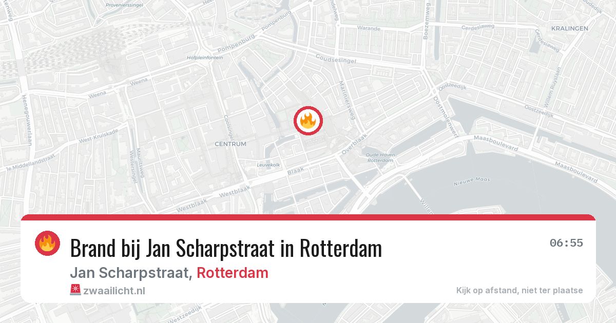 Brand bij Jan Scharpstraat in Rotterdam — 13 jun 2026