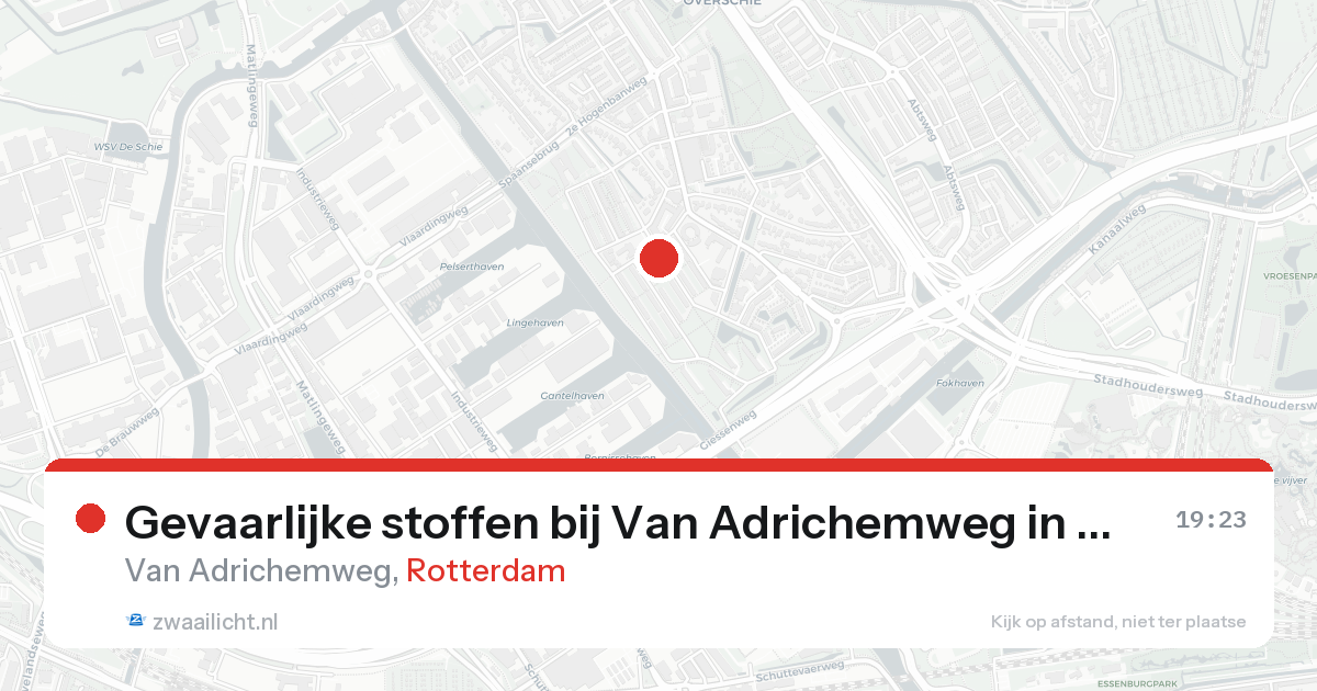 Gevaarlijke stoffen bij Van Adrichemweg in Rotterdam — 20 aug 2026