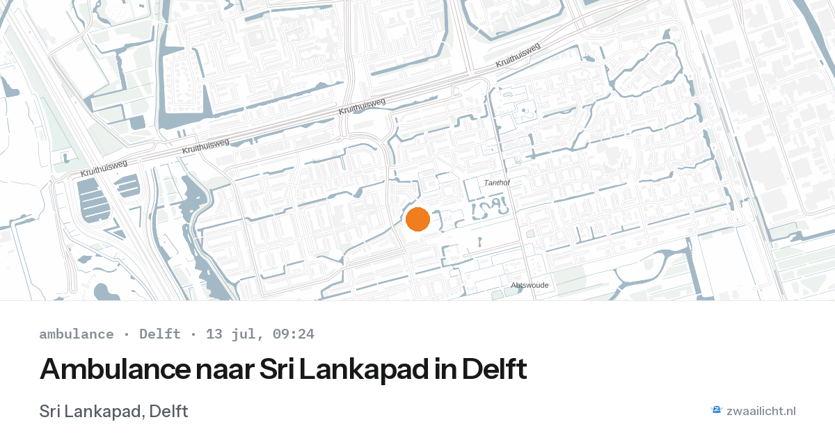 Ambulance naar Sri Lankapad in Delft — 13 jul 2026
