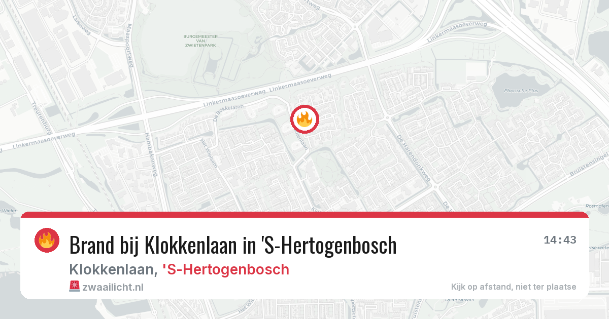 Brand bij Klokkenlaan in 'S-Hertogenbosch — 14 jun 2026