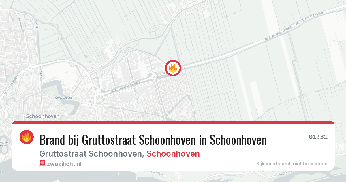 Brand bij Gruttostraat Schoonhoven in Schoonhoven — 22 jun 2026