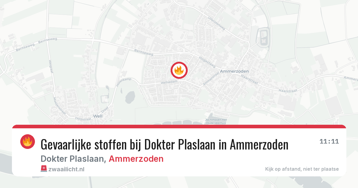 Gevaarlijke stoffen bij Dokter Plaslaan in Ammerzoden — 26 jun 2026