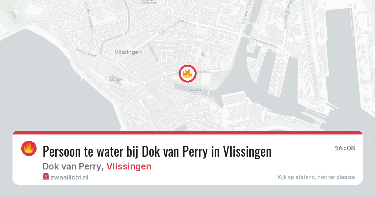 Persoon te water bij Dok van Perry in Vlissingen — 9 jun 2026