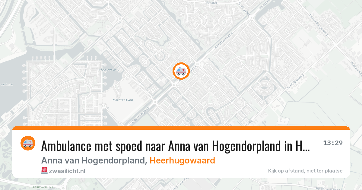 Ambulance met spoed naar Anna van Hogendorpland in Heerhugowaard — 10 mei 2026