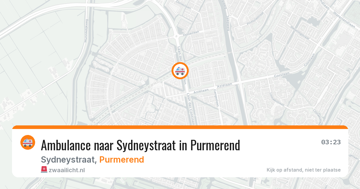 Ambulance naar Sydneystraat in Purmerend — 20 mrt 2026