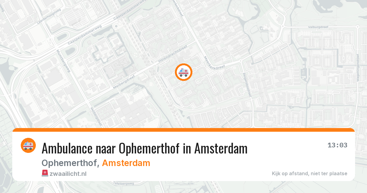 Ambulance naar Ophemerthof in Amsterdam — 8 apr 2026