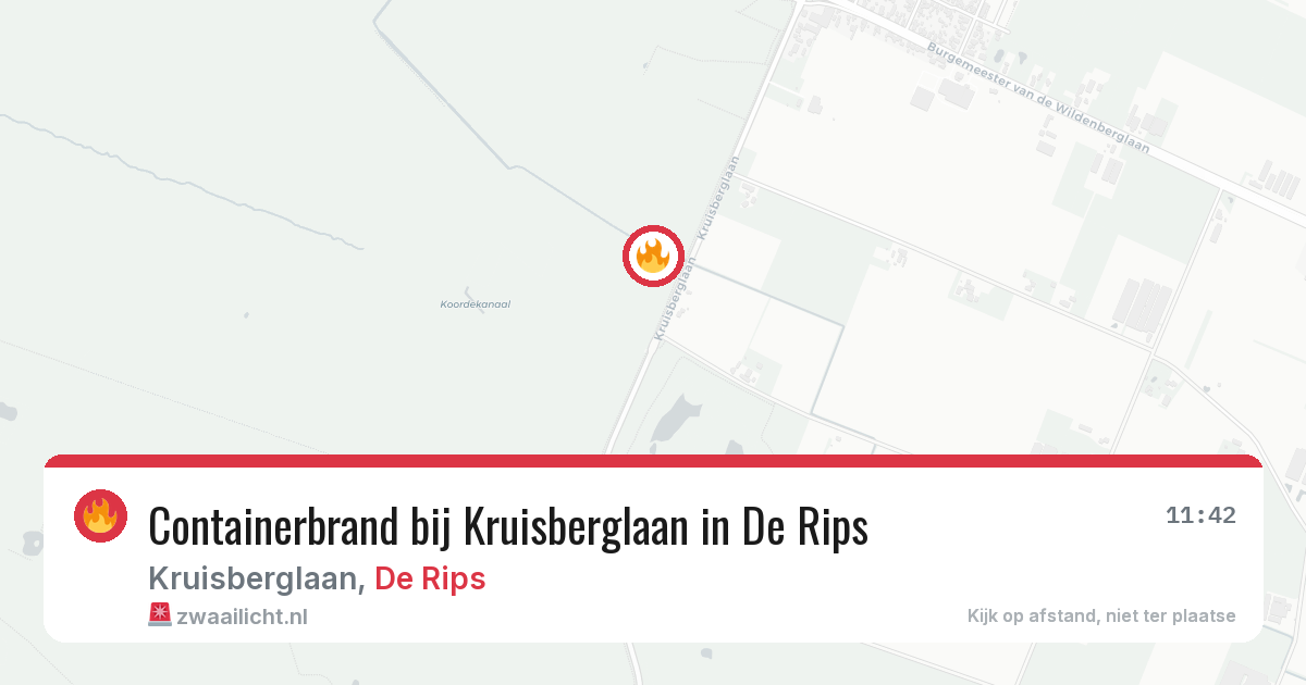 Containerbrand bij Kruisberglaan in De Rips — 17 feb 2026