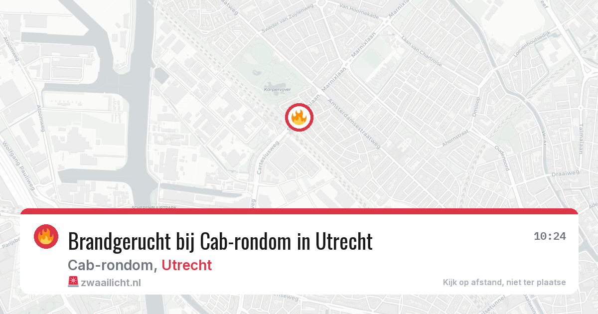 Brandgerucht bij Cab-rondom in Utrecht — 22 jun 2026