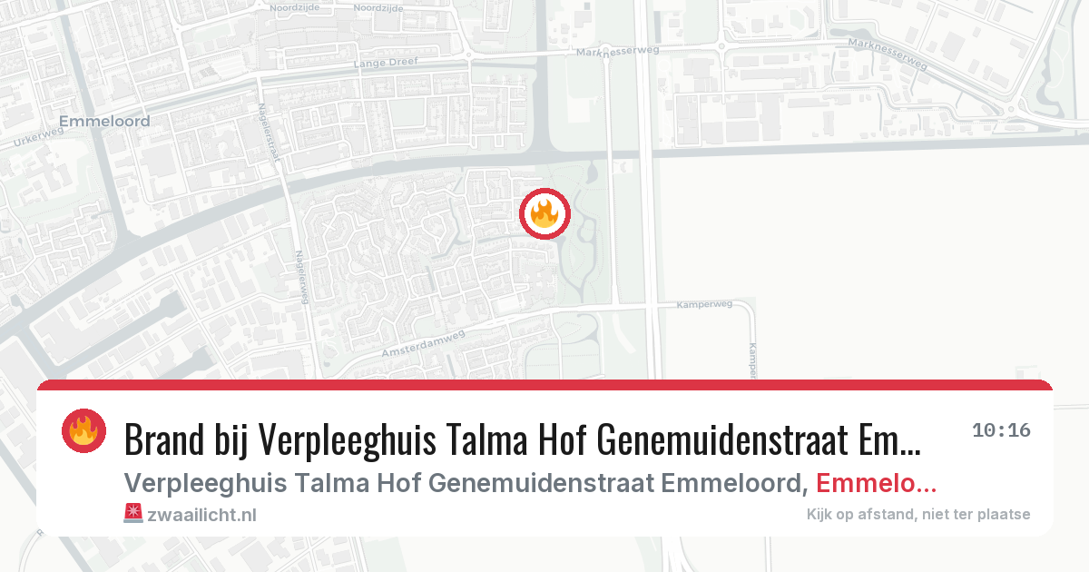 Brand bij Verpleeghuis Talma Hof Genemuidenstraat Emmeloord in Emmeloord — 27 jun 2026