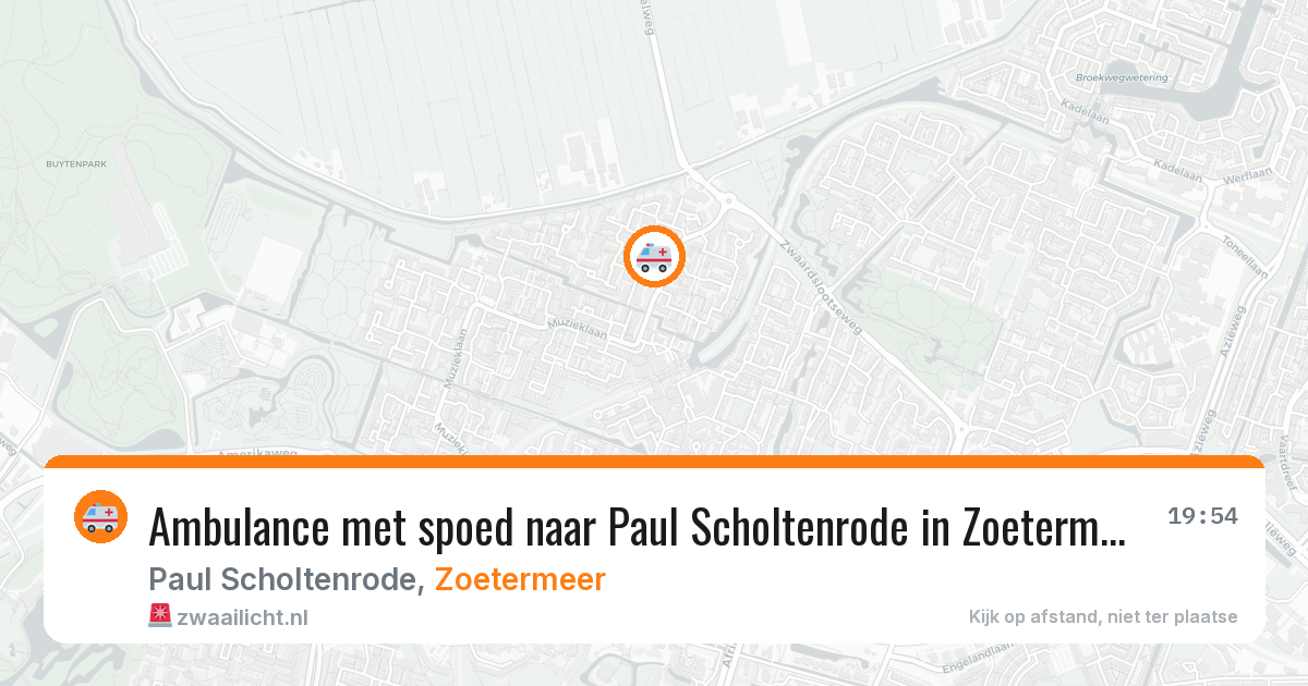Ambulance met spoed naar Paul Scholtenrode in Zoetermeer — 9 jul 2026