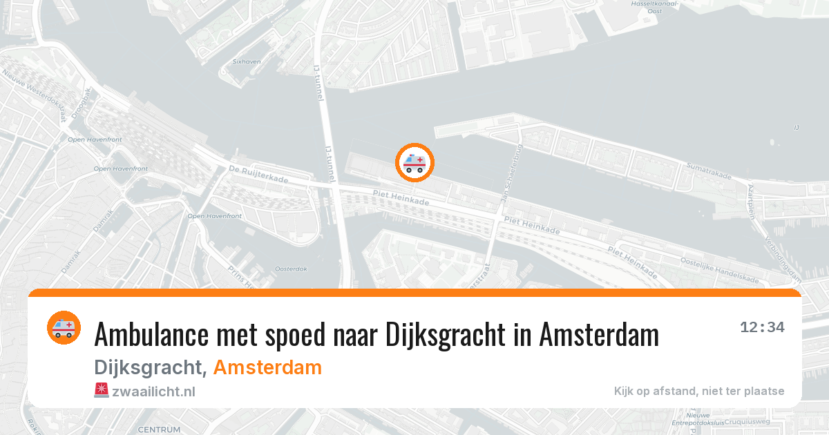 Ambulance met spoed naar Dijksgracht in Amsterdam — 14 aug 2026