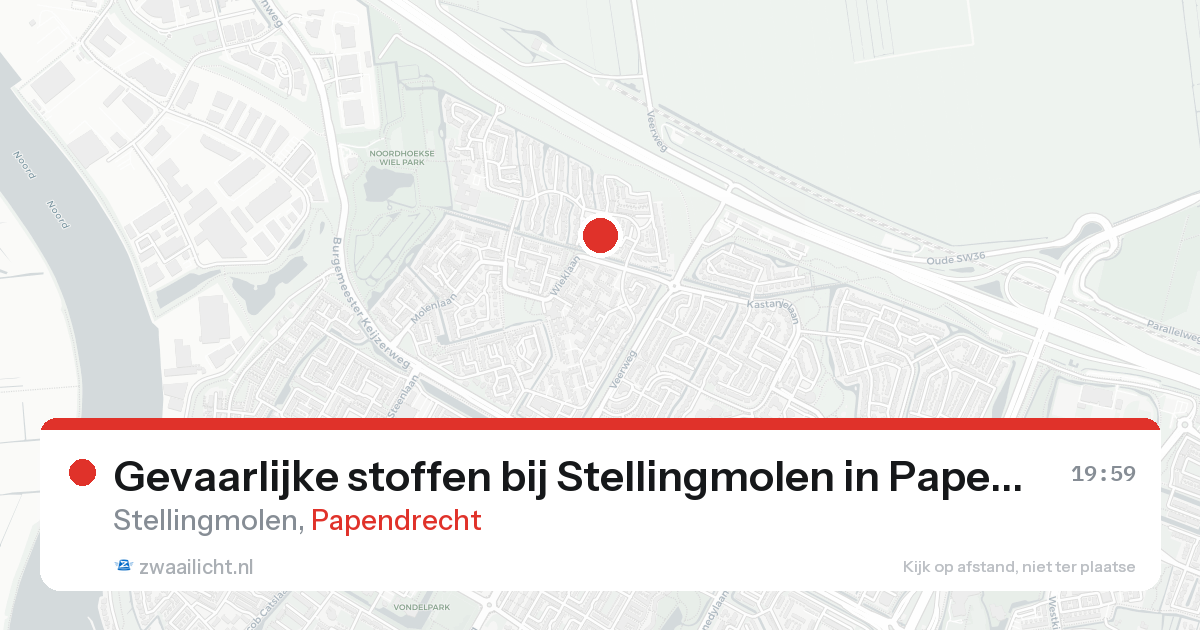 Gevaarlijke stoffen bij Stellingmolen in Papendrecht — 8 mrt 2026