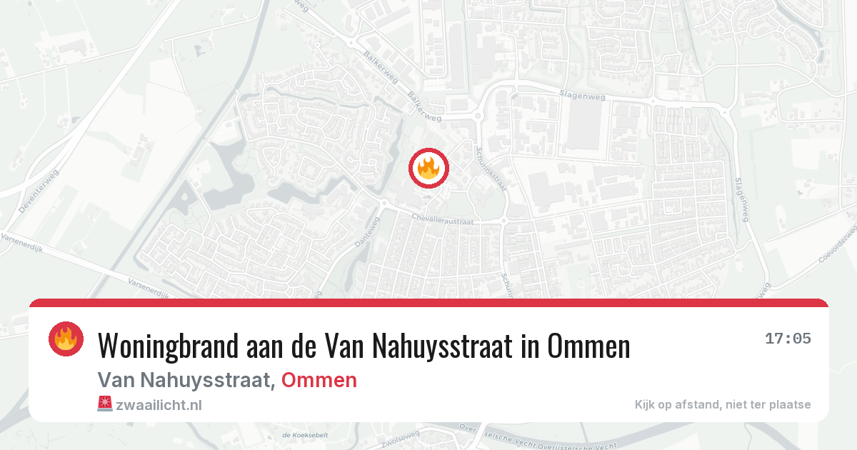 Woningbrand aan de Van Nahuysstraat in Ommen — 10 apr 2026