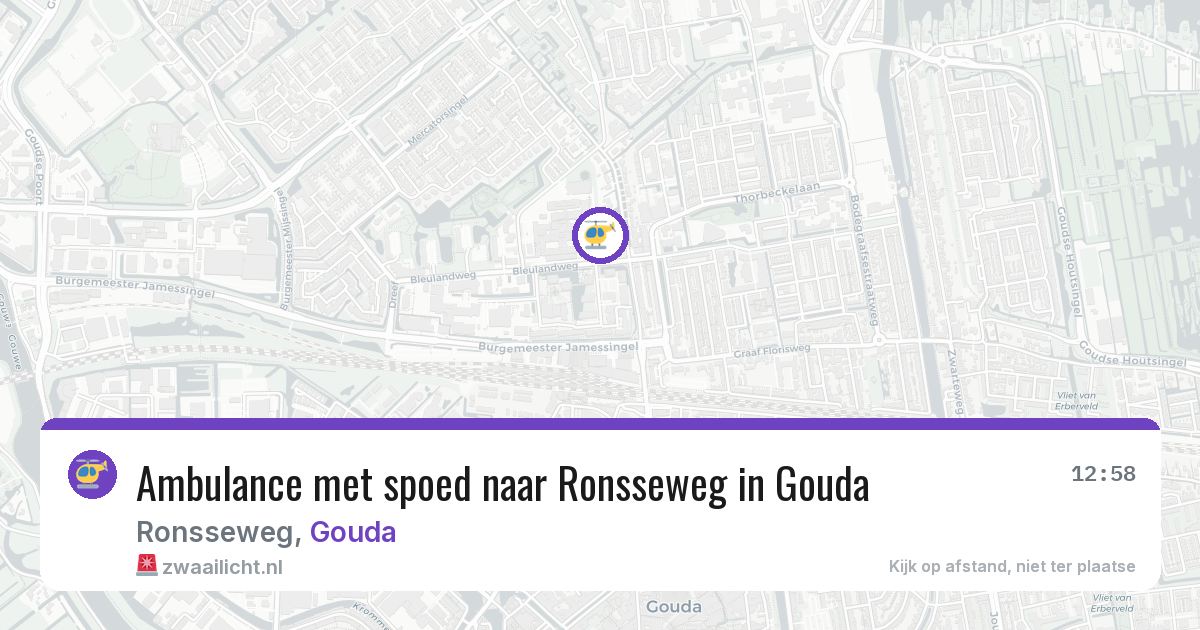Ambulance met spoed naar Ronsseweg in Gouda — 2 feb 2026