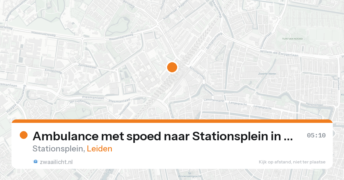 Ambulance met spoed naar Stationsplein in Leiden — 16 aug 2026
