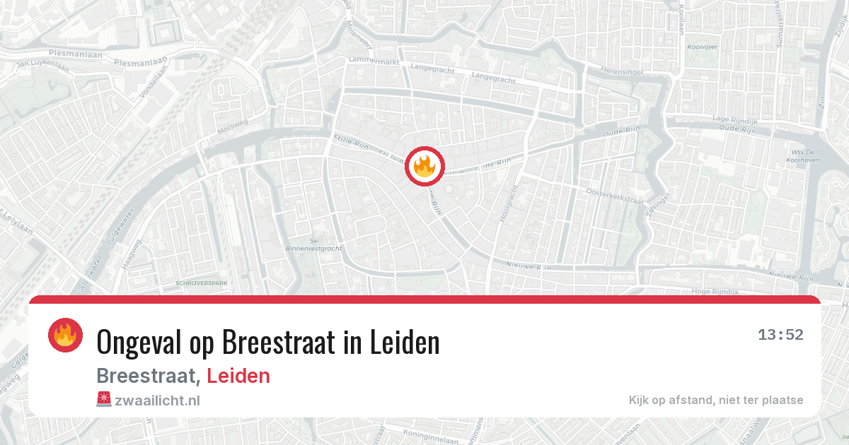 Ongeval op Breestraat in Leiden — 3 jul 2026
