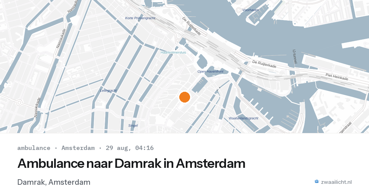 Ambulance naar Damrak in Amsterdam — 29 aug 2026