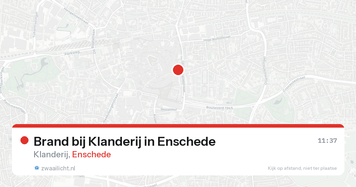 Brand bij Klanderij in Enschede — 21 aug 2026