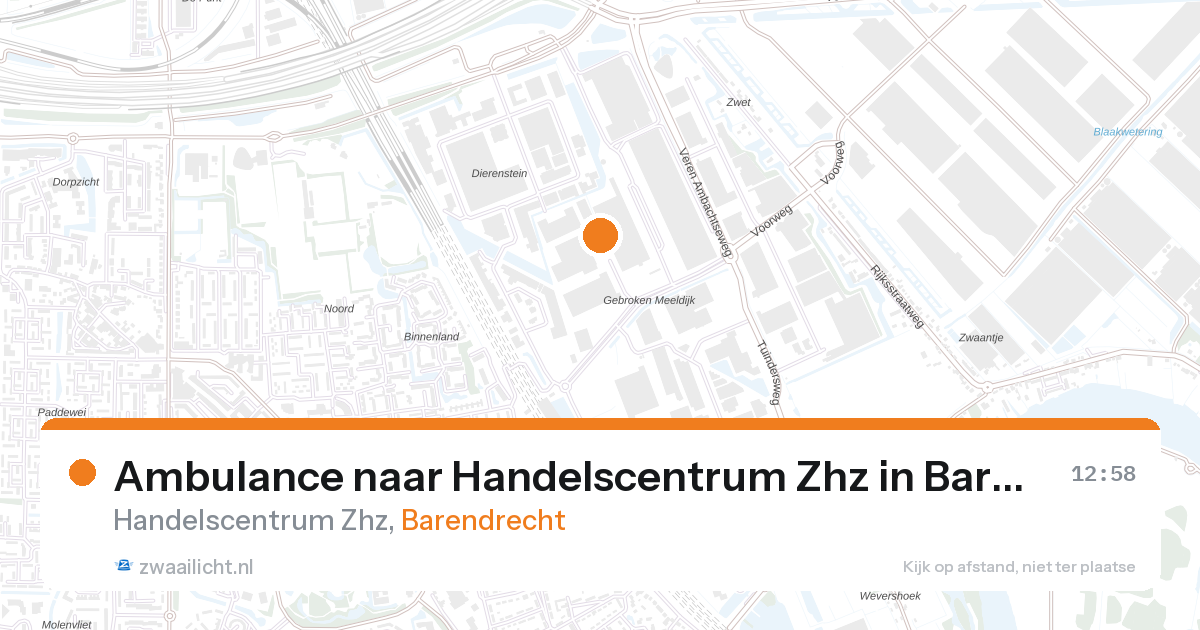 Ambulance naar Handelscentrum Zhz in Barendrecht — 27 aug 2026