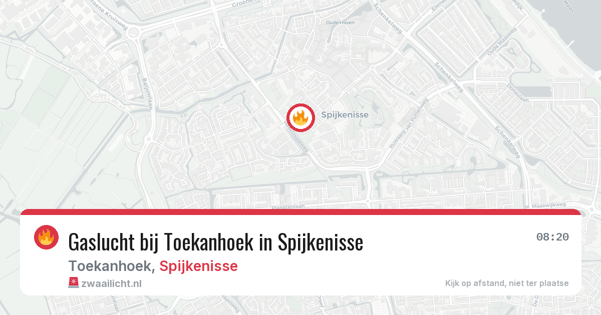 Gaslucht bij Toekanhoek in Spijkenisse — 3 aug 2026