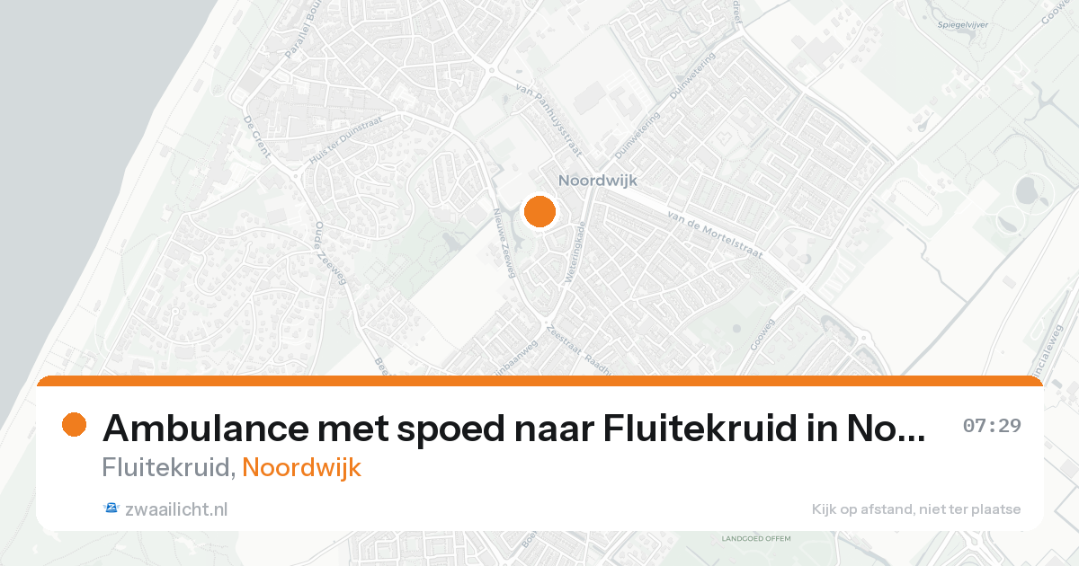 Ambulance met spoed naar Fluitekruid in Noordwijk — 16 aug 2026