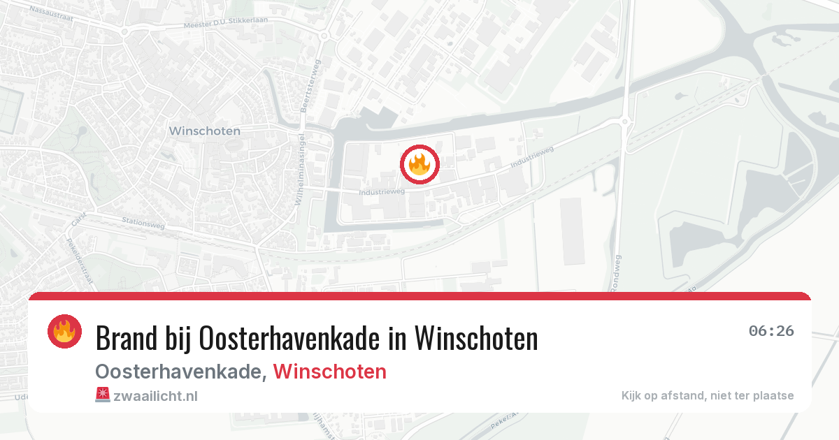 Brand bij Oosterhavenkade in Winschoten — 15 jul 2026