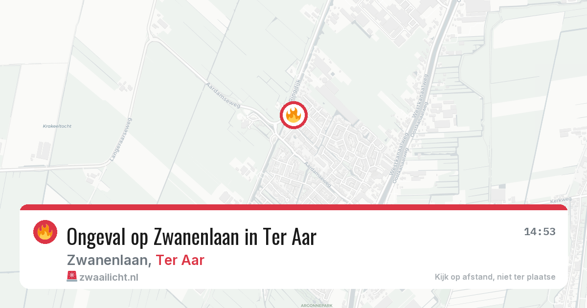 Ongeval op Zwanenlaan in Ter Aar — 15 jul 2026
