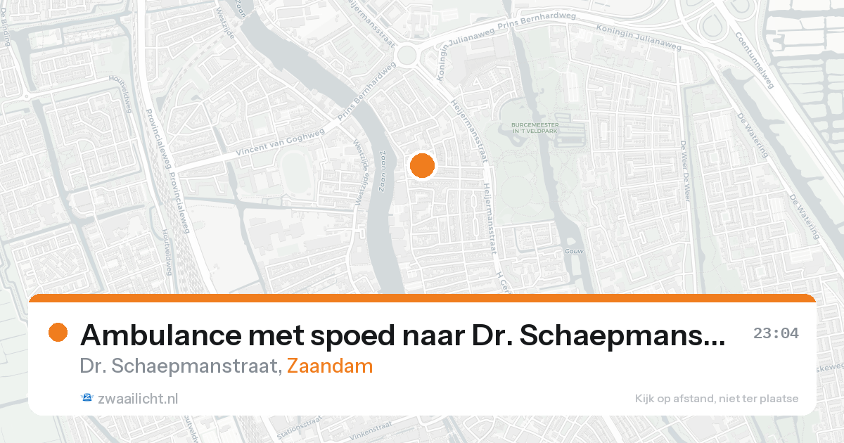Ambulance met spoed naar Dr. Schaepmanstraat in Zaandam — 26 mei 2026