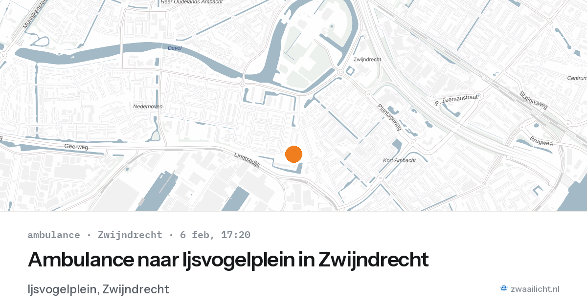 Ambulance naar Ijsvogelplein in Zwijndrecht — 6 feb 2026
